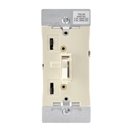 Leviton Leviton 2.5 amp 600W-120VAC Incandescent Toggle Dimmer Switch Light Almond 3775384